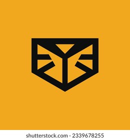 abstract bird emblem shield logo