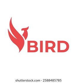 abstract bird flat minimalist logo design