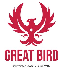 abstract bird flat minimalist logo design