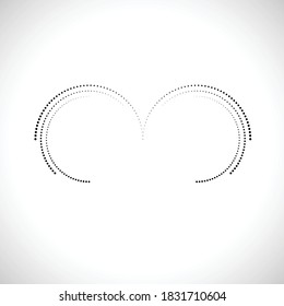 Abstract Bird in the Flight . Wings icon . Logo Designed Using Black Halftone Dots .