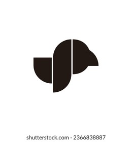 abstract bird fly shape silhouette simple fun logo vector 