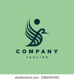 Abstract Bird Flying Logo Template