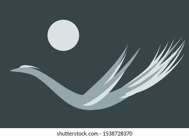 Abstract bird flying in the night