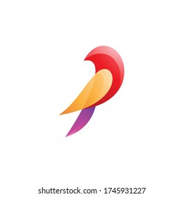 Abstract Bird with Gradient Color Style