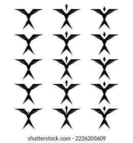 Icono de pájaro abstracto para la decoración