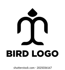 Abstract bird icon logo design