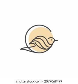 Abstract bird illustration, for symbol, simple flat vector design.