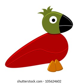 Abstract bird isolated over white background