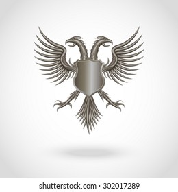 Abstract bird isolated with shield. Vector illustration.