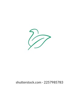 Abstract bird leaf icon logo design vector