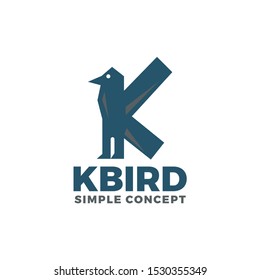 Abstract bird as letter K