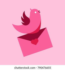 Abstract Bird Letter Messenger Vector Illustration Graphic