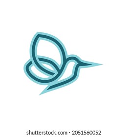 abstract bird line logo icon flat vector concept graphic design