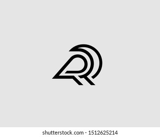 Abstract bird linear logo icon design modern minimal style illustration. Raven vector emblem sign symbol mark logotype