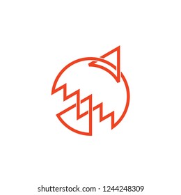 abstract bird lines art logo vector