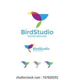 Abstract Bird Logo - Colorful Bird Vector