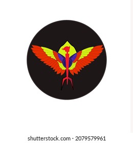 abstract bird logo with colorful wings