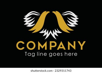 Abstract with bird logo concept with gold color. Suitable for symbol, logo, company, brand name, icon, luxury, elegant, premium logo and many more.