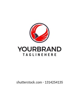 Abstract bird logo design in circle shapes designs concept template
