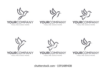 Abstract bird for logo design concept editable
