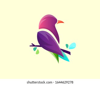 Abstract bird logo design concept template