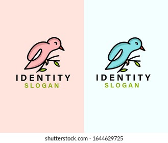 Abstract bird logo design concept template