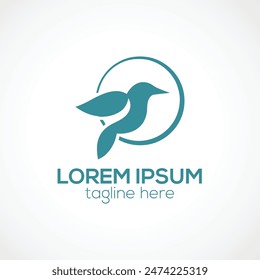 Abstract bird logo design concept isolated vector template illustration