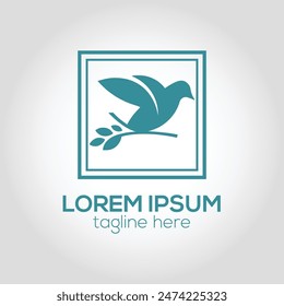 Abstract bird logo design concept isolated vector template illustration