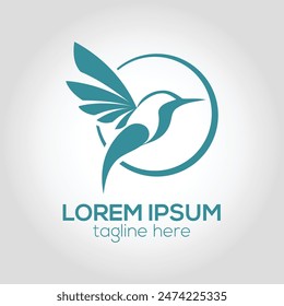 Abstract bird logo design concept isolated vector template illustration