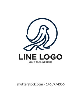 Abstract Bird Logo Design Creative Line Vector