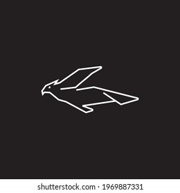 Abstract bird logo design. Creative eagle outline symbol. Fancy linear eagle logotype eagle.