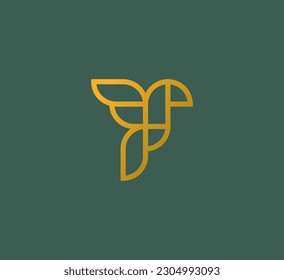 Abstract bird logo design. Creative eagle line symbol.