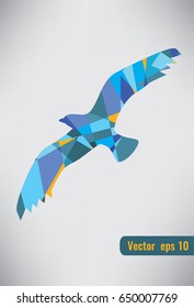 Abstract bird logo design. Creative color sign symbol. 