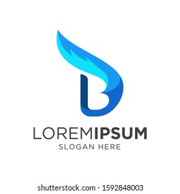 abstract bird logo design full color