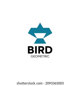 Abstract bird logo design with geometric vector graphic