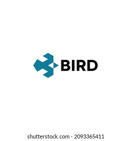 Abstract bird logo design with geometric vector graphic