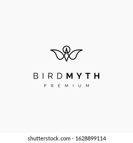 an abstract bird logo design icon