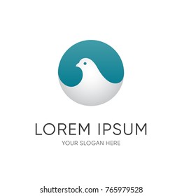 Abstract bird logo design with negative space.
