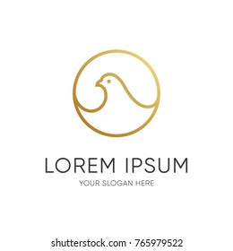 Abstract bird logo design outline style.