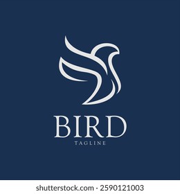 Abstract Bird Logo Design Silhouette