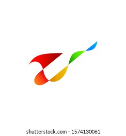 Abstract bird logo design template