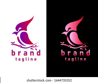 Gráficos de diseño del logotipo de pájaro abstracto