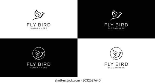 Abstract bird logo design template