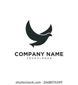 Abstract bird logo design template vector icon illustration, simple bird logo template