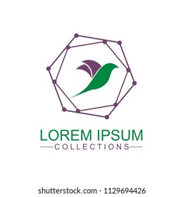 Abstract Bird Logo design vector template. Creative Dove Logotype business technology concept symbol icon