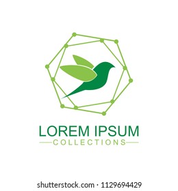 Abstract Bird Logo design vector template. Creative Dove Logotype business technology concept symbol icon