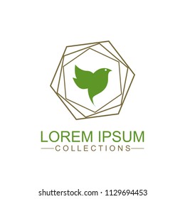 Abstract Bird Logo design vector template. Creative Dove Logotype business technology concept symbol icon