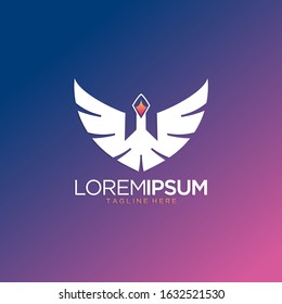 Abstract Bird Logo Design Vector Template