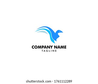 Plantilla de vectores de diseño de logotipo de pájaro abstracto