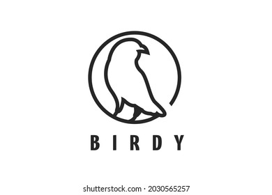 Abstract bird Logo design vector template Linear style